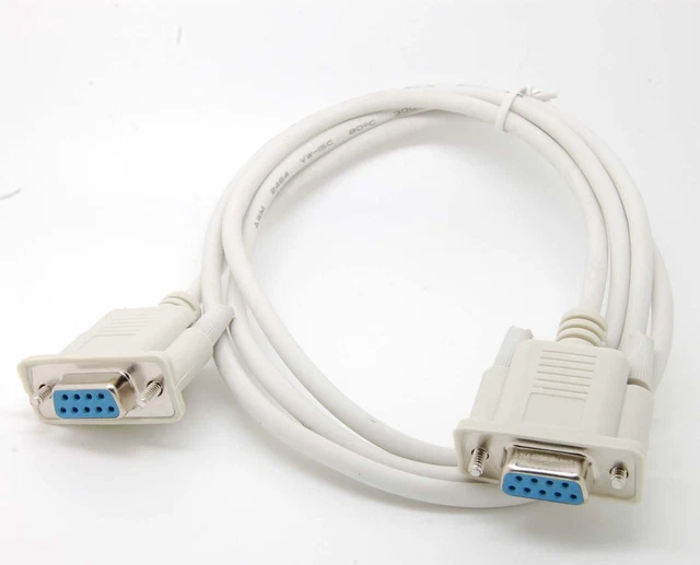 SERIAL RS232 NULL Modem Cable Female to Female DB9 5ft direct