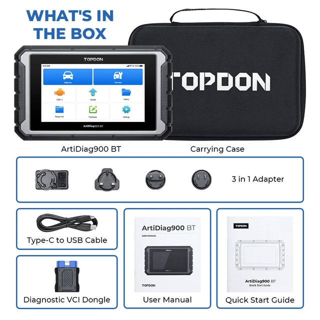 2024 TOPDON ARTIDIAG 900BT ALL System Bidirectional Diagnostic Key ECU