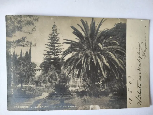 PALERMO - Villa Tasca - Veduta del Parco fp v.ta 1909 franc.asp. Fotografica