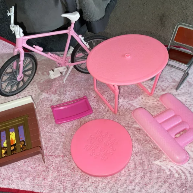 Barbie Doll Furniture Old Bike Fireplace Chair Table Misc.