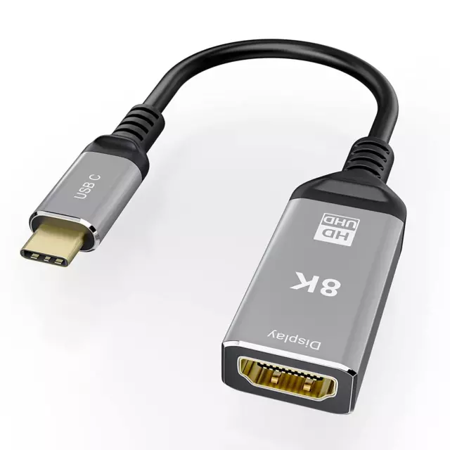 CABLEDECONN USB C USB3.1 to HDMI 8K 2.1 Cable 25cm Male to Female 8K@30Hz 4K@120