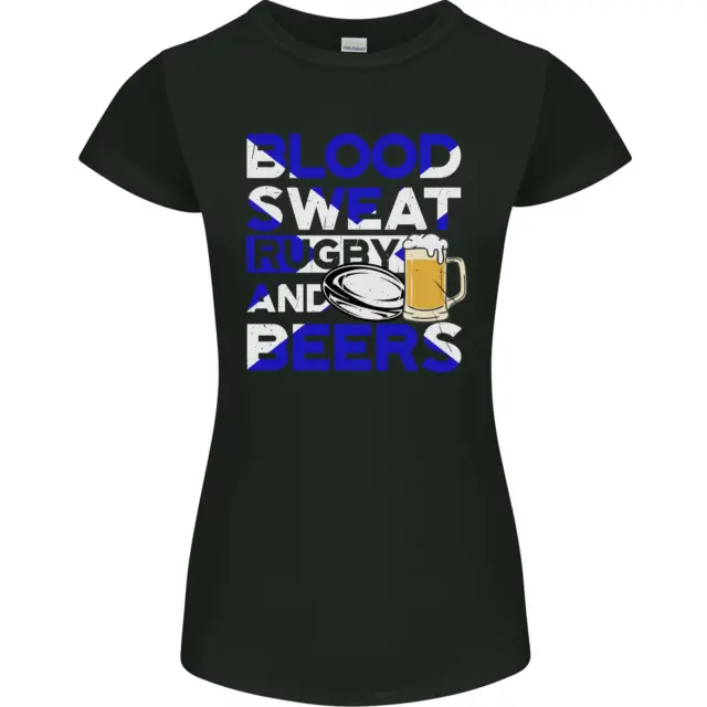 Scotland Blood Sweat & Beers Rugby Scottish Womens Petite Cut T-Shirt