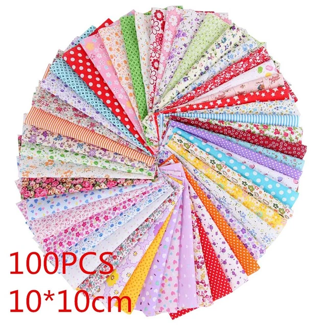 100 piezas 10 10 cm hágalo usted mismo manualidades coser algodón patchwork flores suavizar