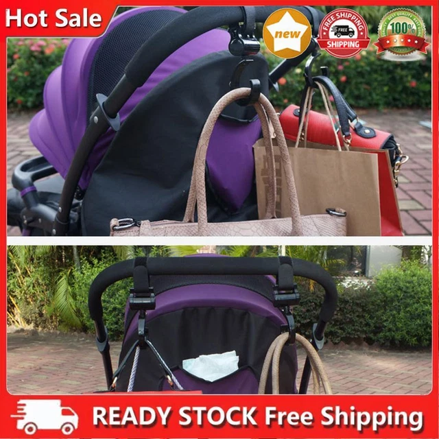 1 Pair Baby Stroller Accessories Hook Multifunction Black Plastic Non-Toxic Safe