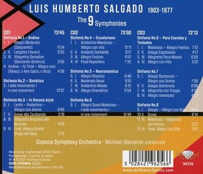 Salgado:the 9 Sinfonien - Cuenca Symphony Orchestra/Meissner,Michael  3 Cd Neuf