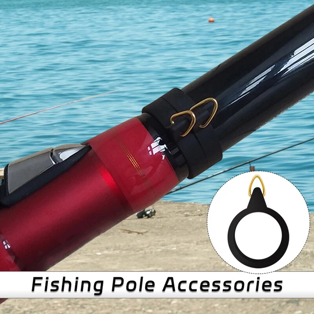 Fishing Rod Hook 10PCS Rubber With Metal Keeper Fly Pole Rubber Rings Holders