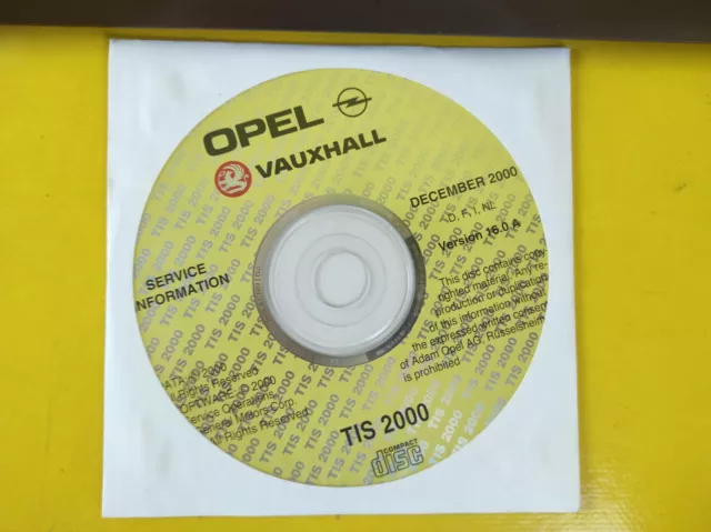 Convolute Opel CD Informations Techniques Tis Tech Info Édition Décembre 2000