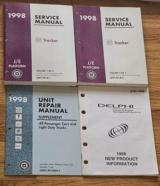 1998 Chevrolet CHEVY GEO TRACKER Shop Repair Service Manual & Transfer Case Sup.