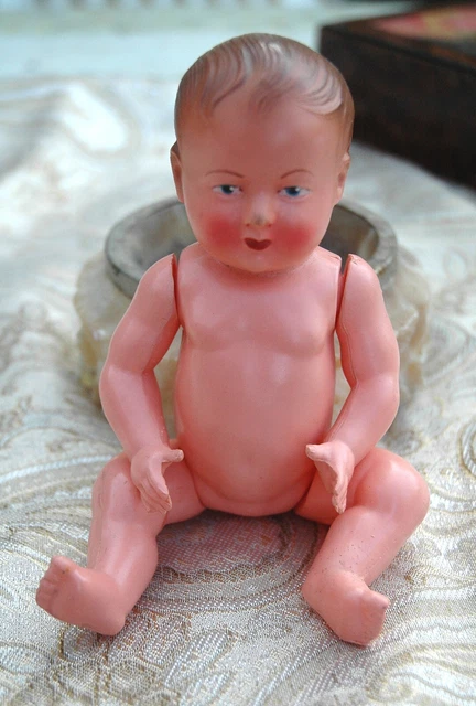 Ancienne Poupee Bebe Baigneur Petitcollin France Tête D'aigle