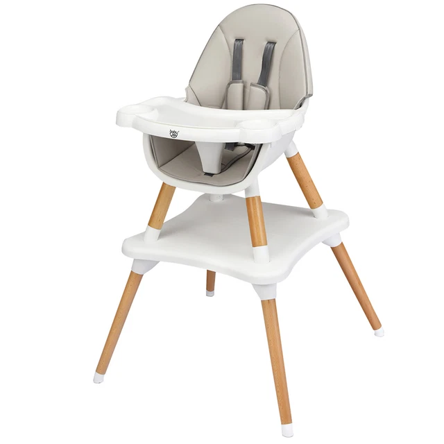 Babyjoy 5-In-1  Baby High Chair Infant Wooden Convertible Chair W/5-Point Seat
