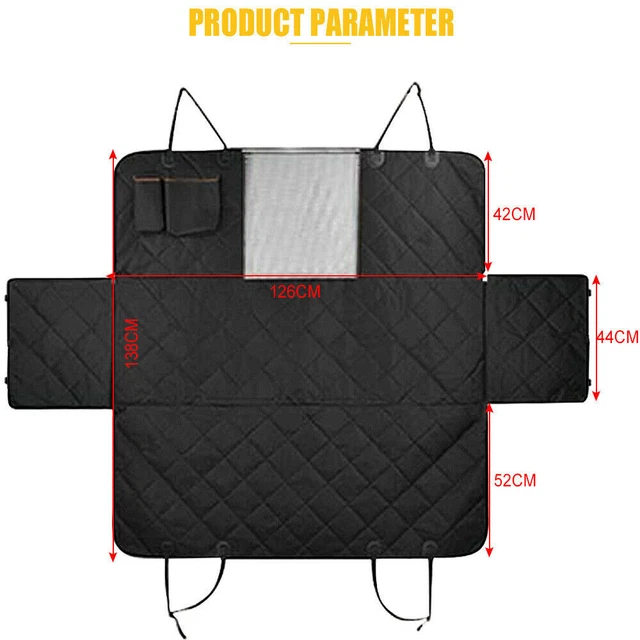 Breathable Car Rear Back Seat Cover Waterproof Pet Protector Mat Mesh Hammock UK 2