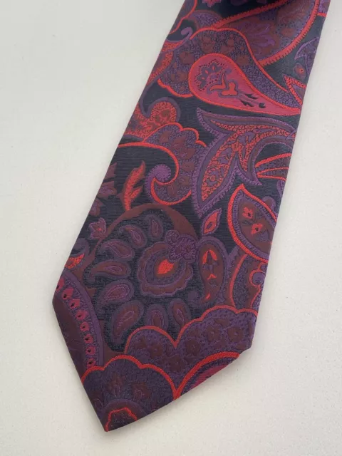 Etro Paisley purple orange Tie silk