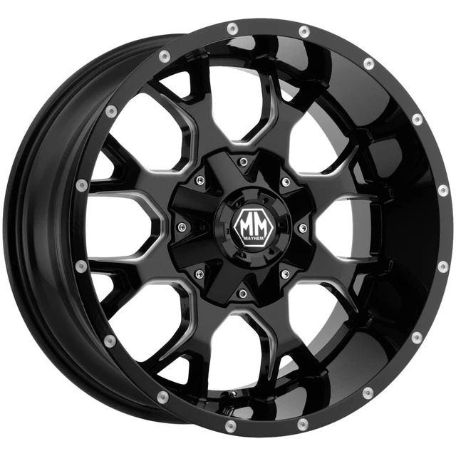 Mayhem 8015 Warrior 18x9 5x4.5"/5x5" +18mm Black/Milled Wheel Rim 18" Inch