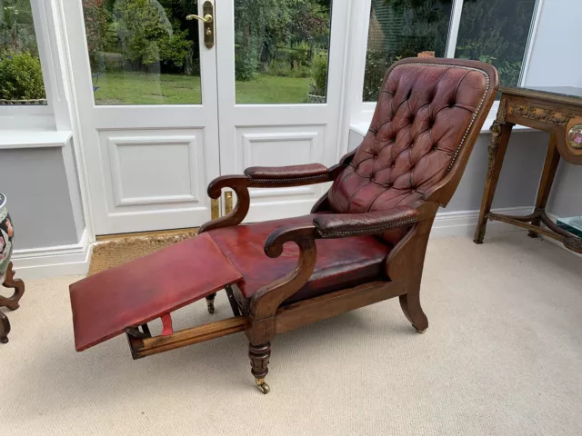 Exceptionally Rare Reclining Library Leather Armchair. George Minter 1830-1837