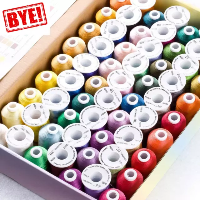 63 Brother Colours Polyester Colours Embroidery Machine Thread Kit 40 MultiColor