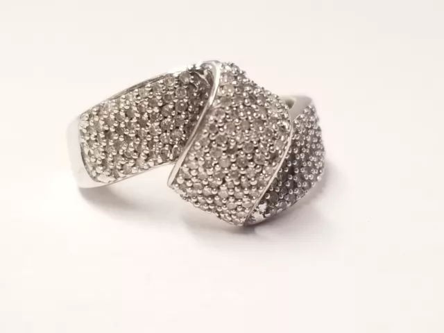 JWBR 10K WHITE Gold Diamond Knot Ring sz 6.5 (4.1g T.W) $294.94 - PicClick