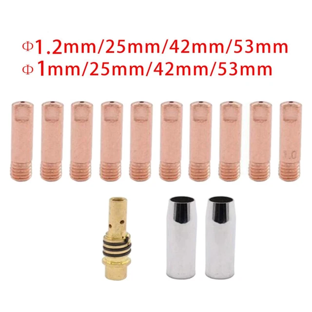 EATBALE Kit 14 Pièces Embouts Contact 0,9mm MB15 15AK + Porte-Embouts + Buses Céramique Pour Soudage MIG/MAG