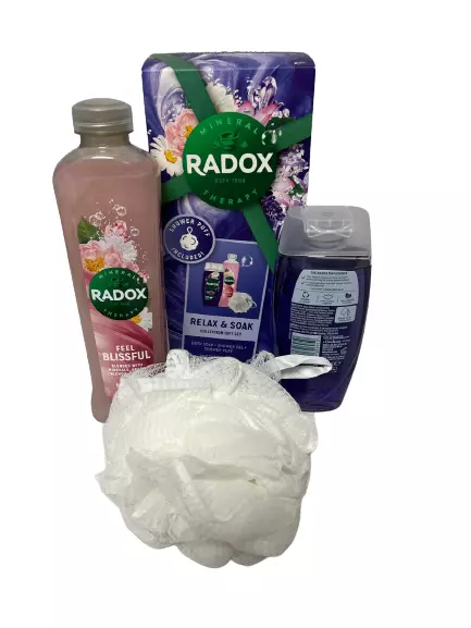 Radox Therapy Shower Gel & Puff Relax & Bath Soak Collection Gift Set