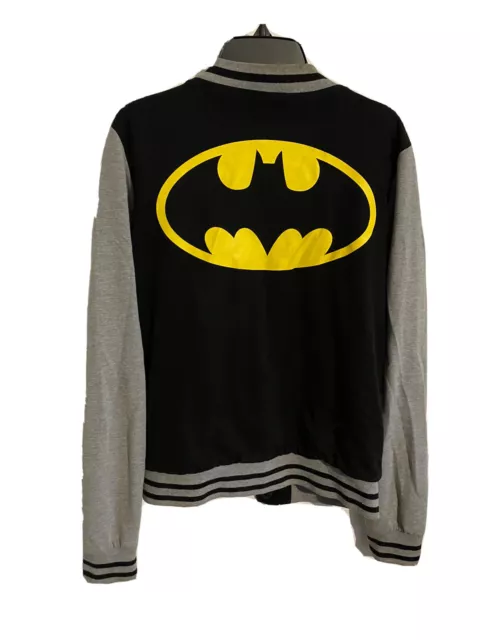 DC COMICS BATMAN Snap Button Varsity Jacket Adult Small Size Retro Logo ...