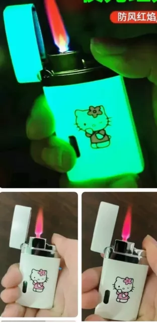 HELLO KITTY' PINK FLAMED luminous Cigarette Lighter Butane UK seller EUR  25,64 - PicClick IT