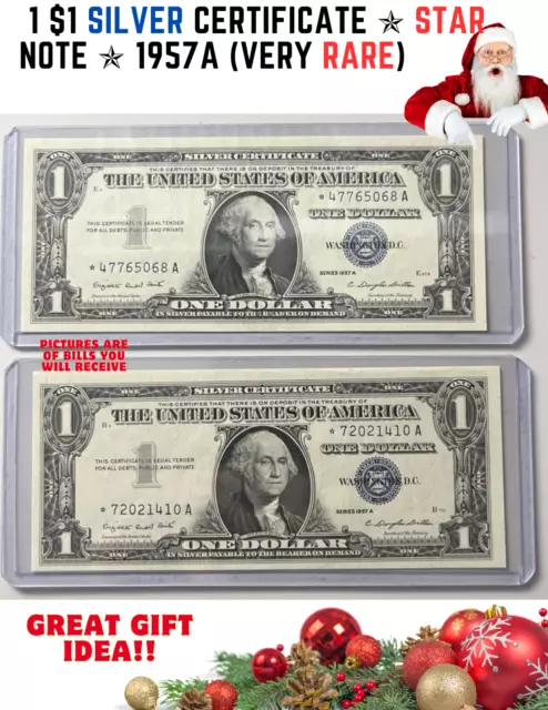1) $1 Silver Certificate ✯ Star Note ✯ 1957A (Very Rare) Uncirculated  Blue Seal