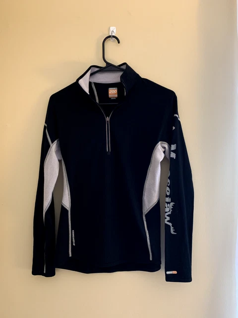 Icebreaker GT Women's M 200 Lightweight Moosejaw Black Base Layer Wool 1/4 Zip