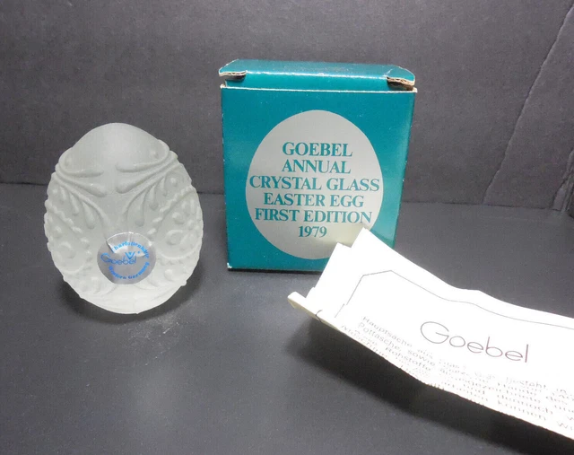 GOEBEL Annual Crystal Glass EASTER EGG First Edition 1979 Original Sticker & Box
