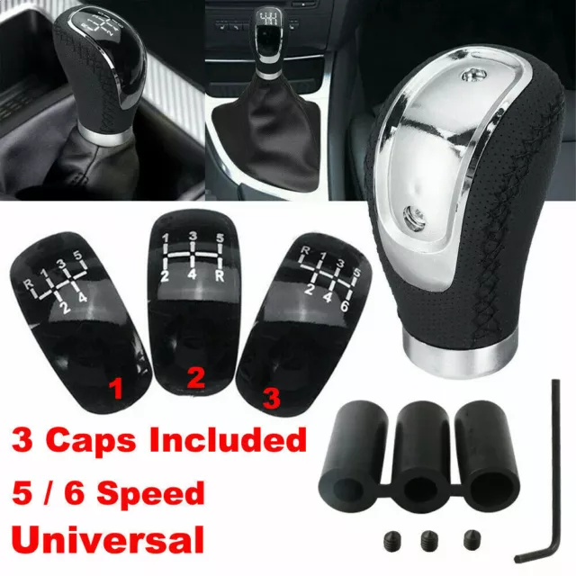 Universal 5/6 Speed Leather Car Manual Gear Stick Shift Knob Lever Head Shifter