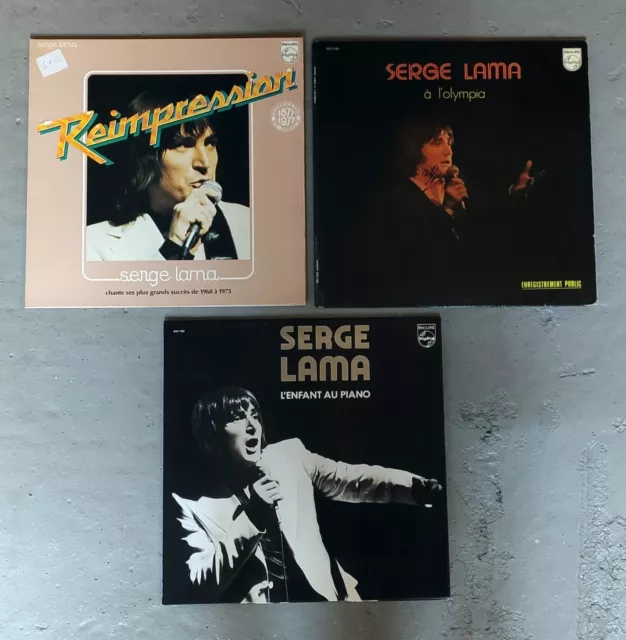 Lot de 4 disques Vinyles 33 Tours - Serge Lama