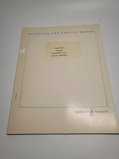 HP 1420A Time Base ~ Operating & Service Manual