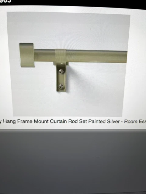 48"-84" Easy Hang Frame Mount Curtain Rod Set Painted Silver - Room Essentials