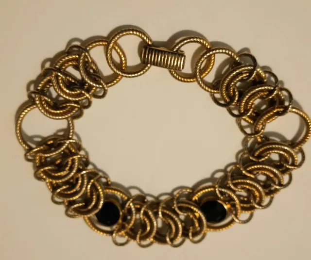 Signed Goldette Designer Rope Twist Loops with Crystals