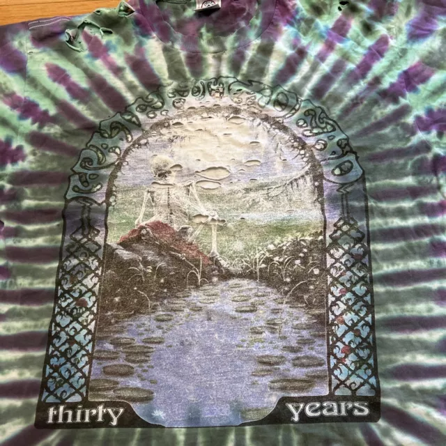 VINTAGE 1995 GRATEFUL Dead Thirty Years Purple Teal Tye Dye Shirt Size ...