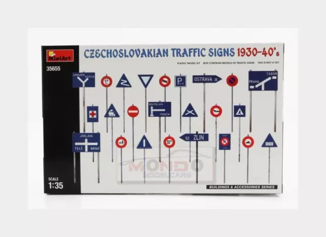 1:35 MINIART Segnali Stradali Czechoslovakian Traffic Signs 1930-40 Kit MA35655