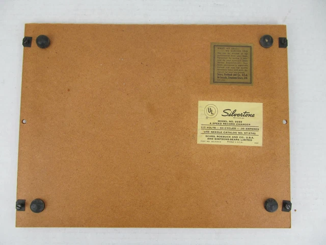 Placa de cubierta inferior panel de acceso de subbase Silvertone modelo 9259
