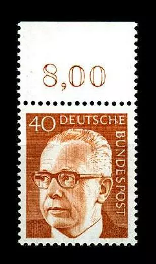 BUND Heinemann  40 Pf. **, Mi. 639 - Oberrandmarke