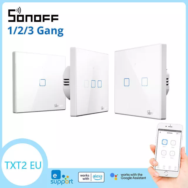 Sonoff T2 EU Smart Home Touch Wandschalter Wireless RF Wifi APP Fernbedienung