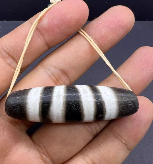 Rare Antique Old Beautiful Natural Agate Tibetan Chung Dzi Unique Bead