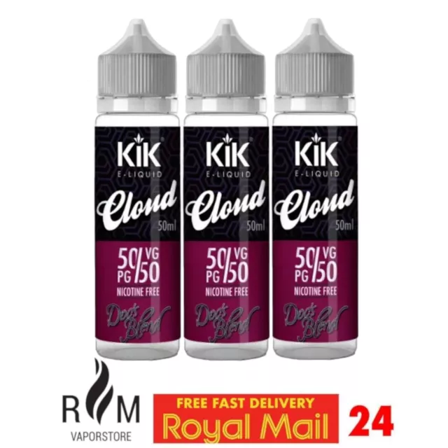 KIK Cloud Doc's Blend 0mg E-Liquid  x3 50ml Shortfill  I 50%VG 50%PG