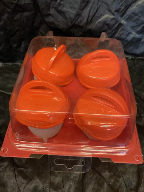 Egglette 4 Pack Hard Boiled Egg Cooker Non Stick Silicone As Seen on TV Red