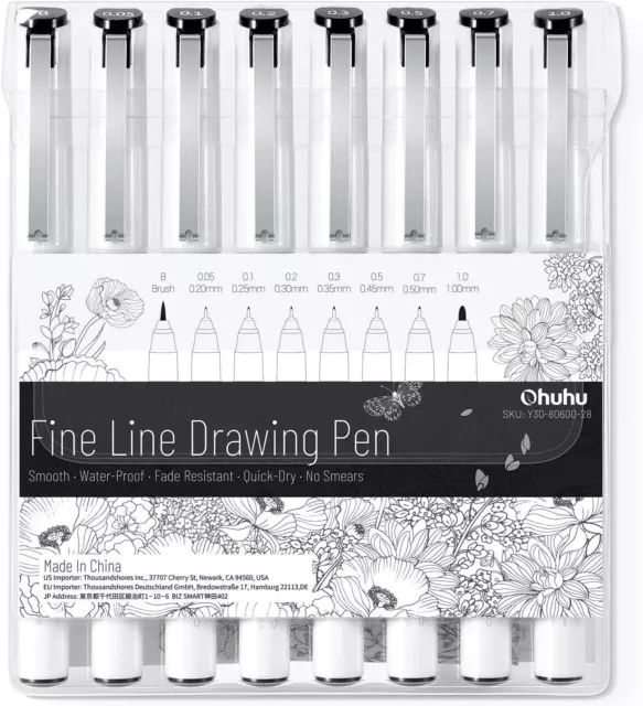 Sipa Colored Hook Line Pen 0.38mm 10/24 Colors Fineliner Hook Line  Multifunction Pen For Art Sketch Anime Painting Liner