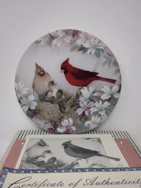 Morning Serenade by Lena Liu Cardinal Birds Nature's Poetry Plate Collector (#2)