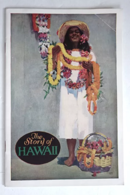 Vintage 1930 "Story of Hawaii" Pamphlet Tourist Bureau illus. John Kelly