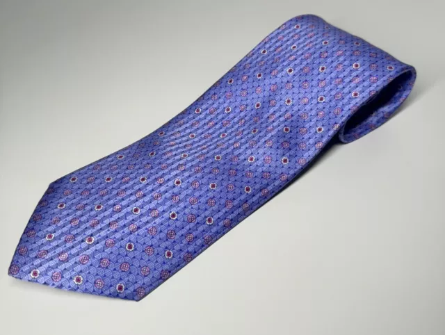 BRIONI  Geometric medallion Italy handmade Silk Neck Tie dis. 00307