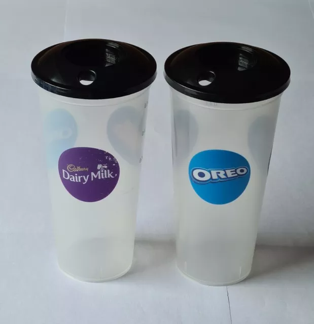 VUE CINEMA x2 Cadburys Rare Plastic reusable cup - OREOS, CRUNCHIES, DAIRY MILK