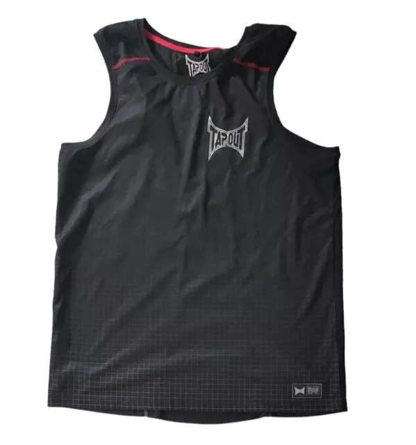 Tapout Singlet Tank Top Men's Size 2XL Black MMA Athletic Fit Quick Dry Tap Out