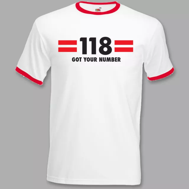 118 118 TShirt Got Your Number TShirt TV Advert Top Humour running fun run S-3XL