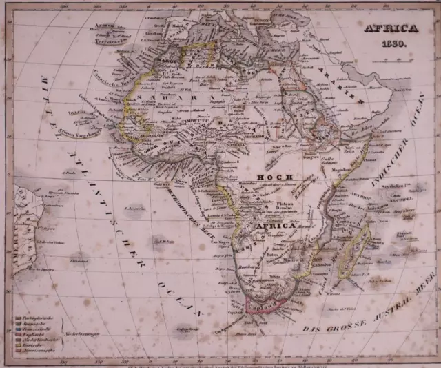 Dated 1830 Universal Atlas Map ~ AFRICA - ARABIA ~(10x12)-#1250