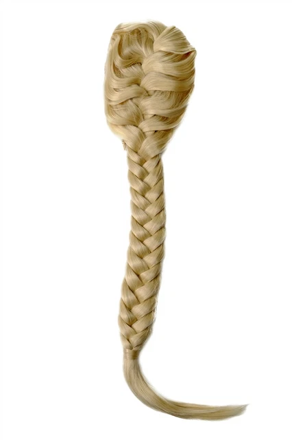 Postiche Queue De Cheval Natte (tresse) Synthétique 50 Cm - Blond Foncé Cuivré, Neuf