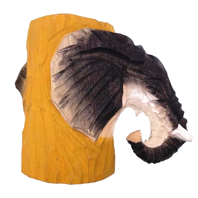 1 pieza Portaplumas de madera forma animal Organizador Escritorio Decoración para Home Office